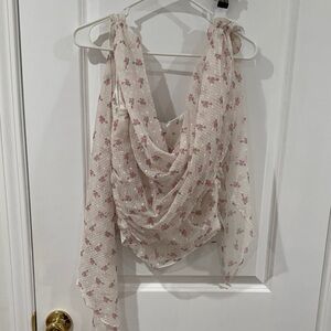 For Love And Lemons White Floral Top